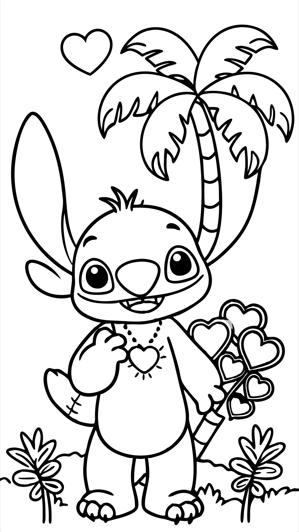 stitch valentines coloring pages